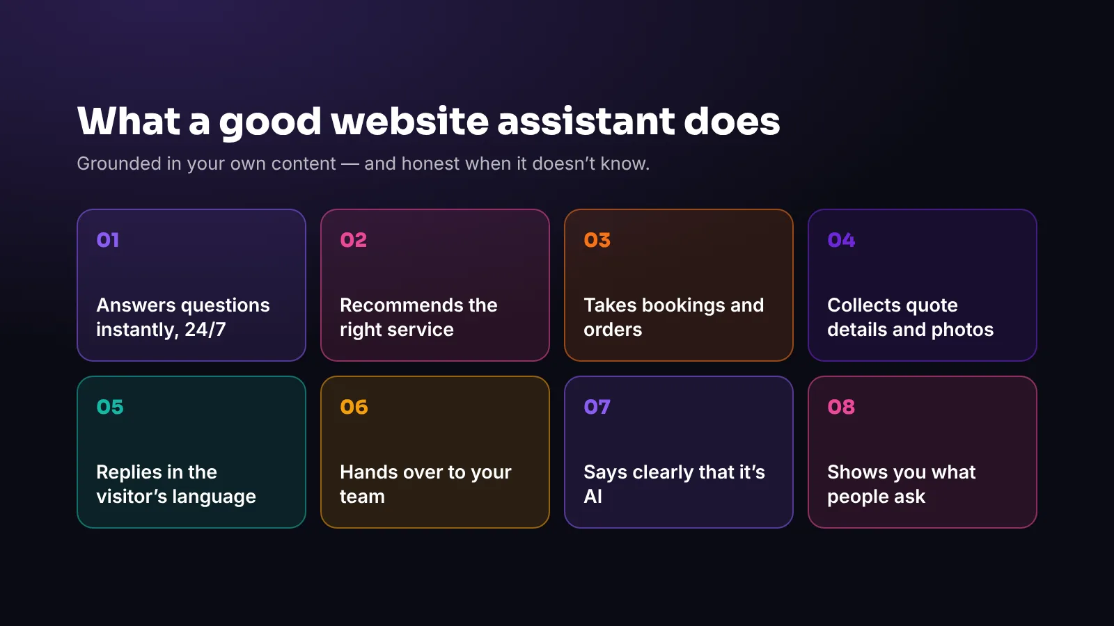 What a good website assistant does