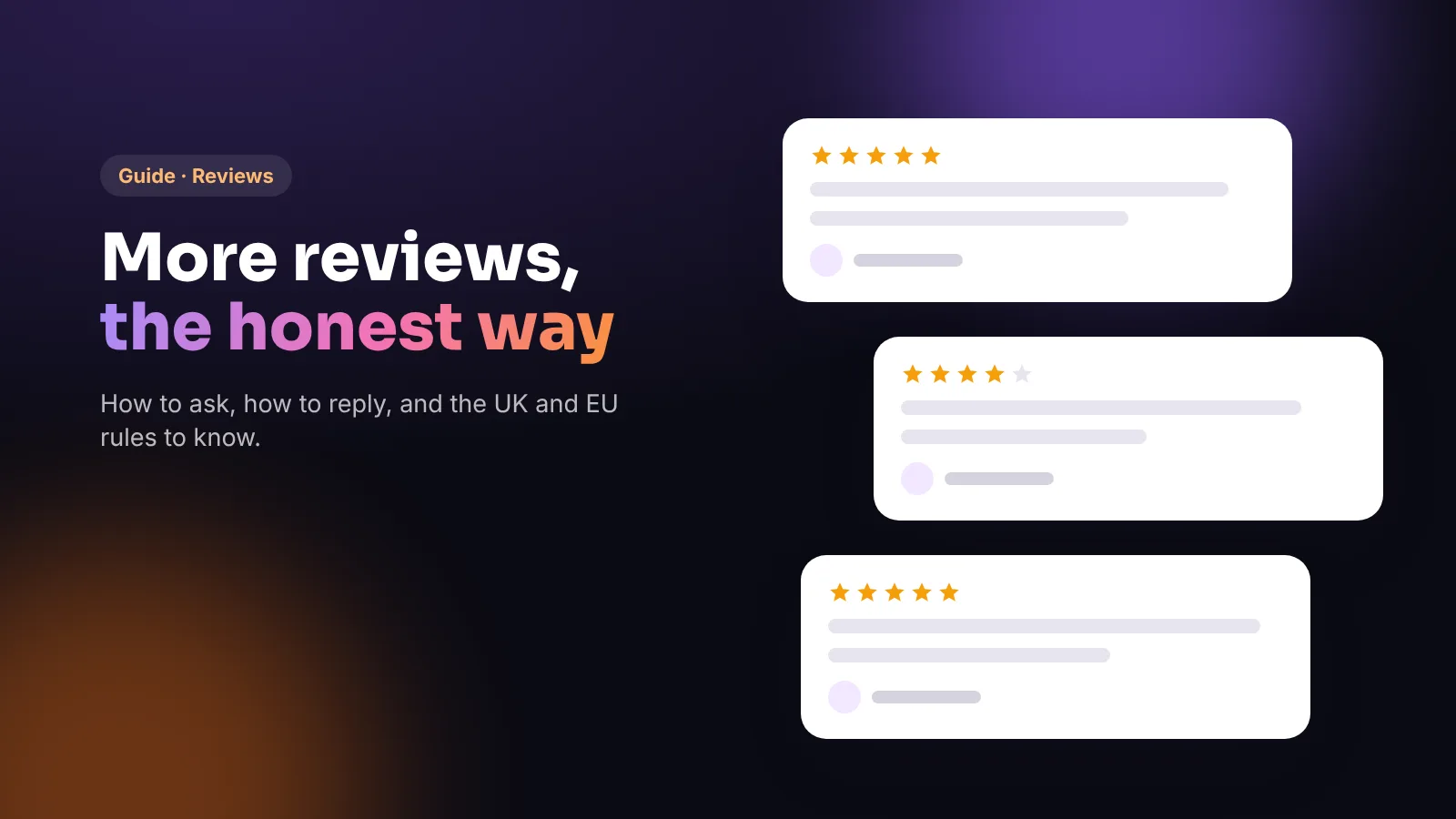 Review cards with star ratings