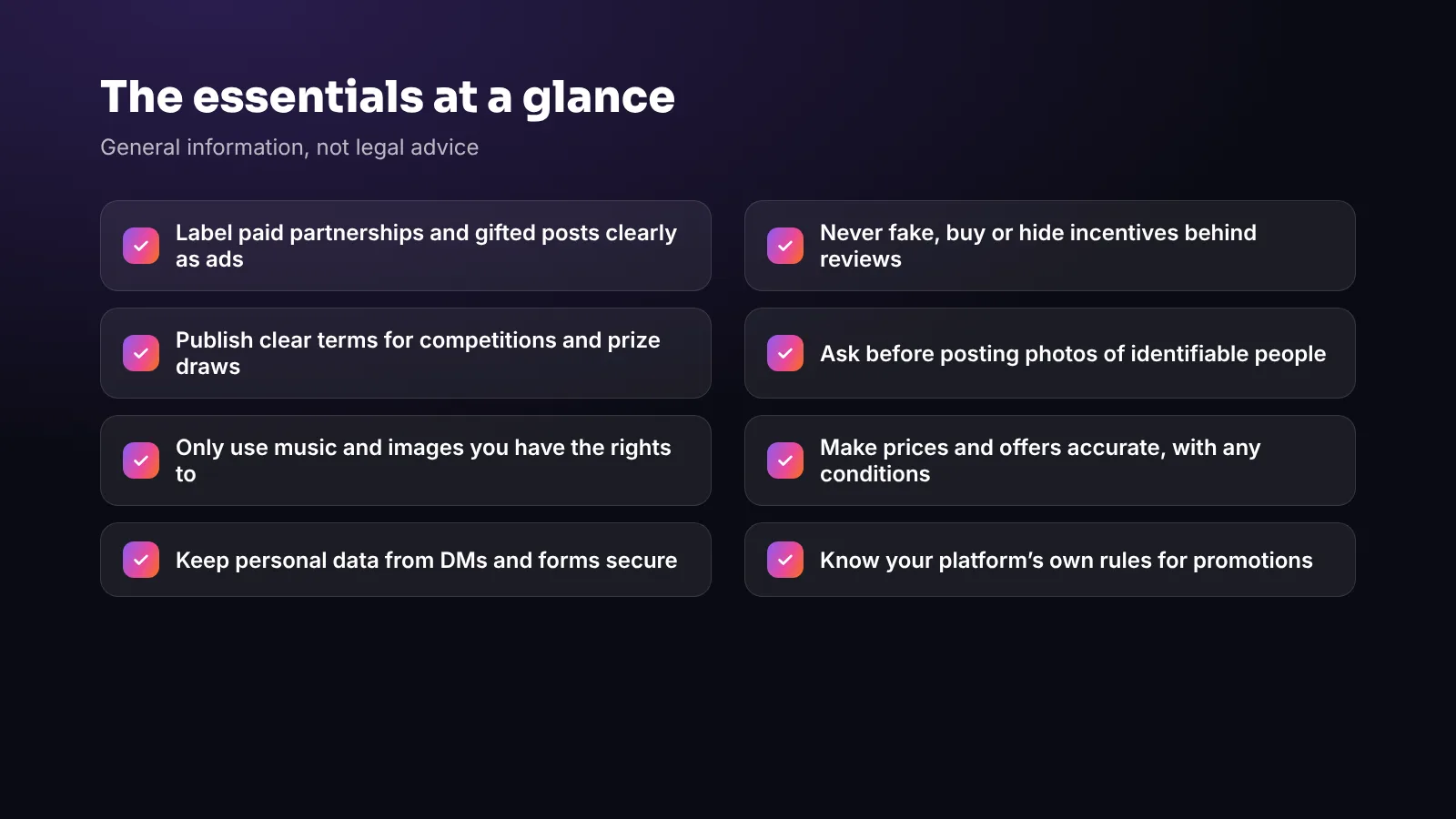 The essentials at a glance