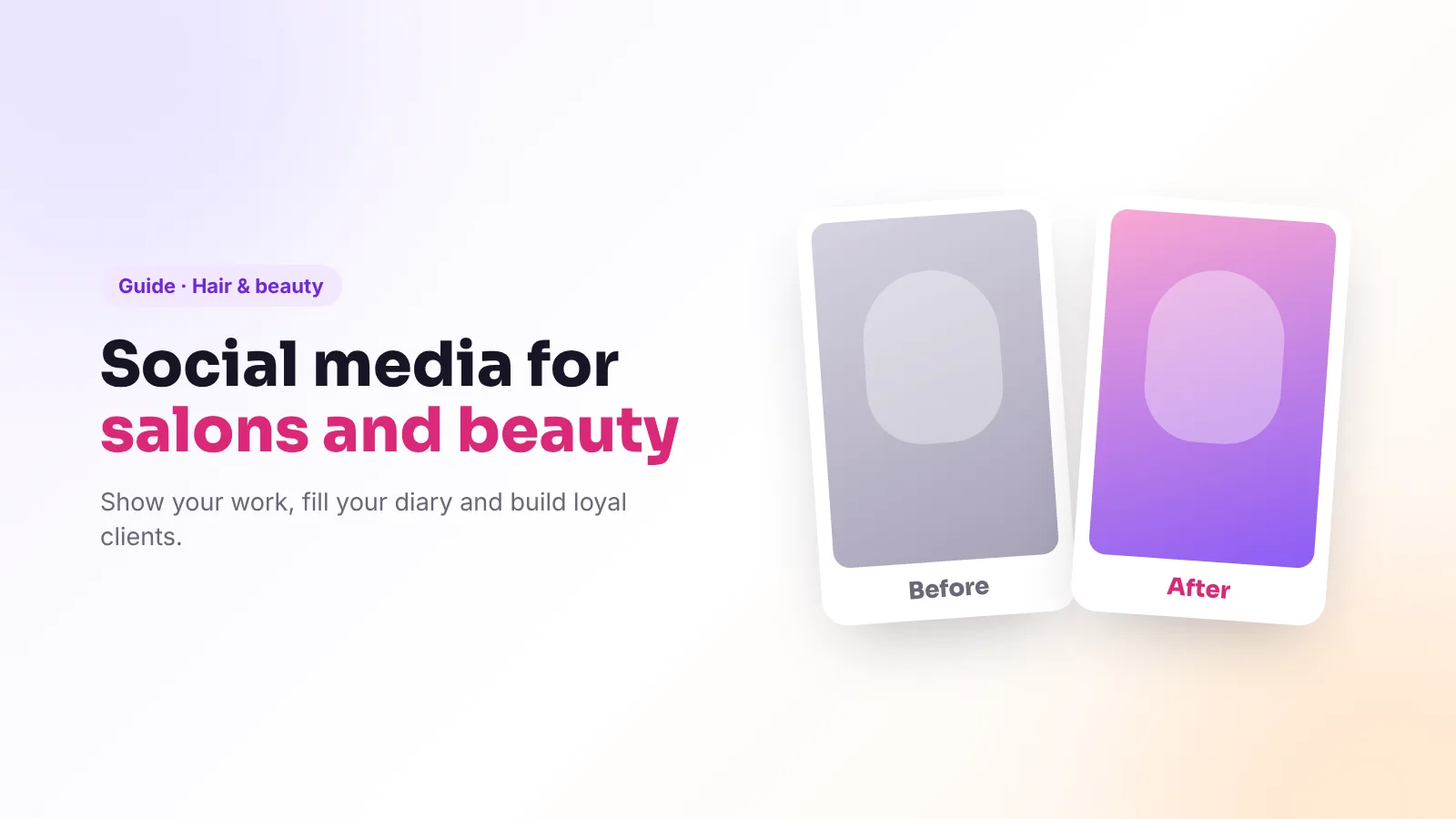 Before and after cards for a salon