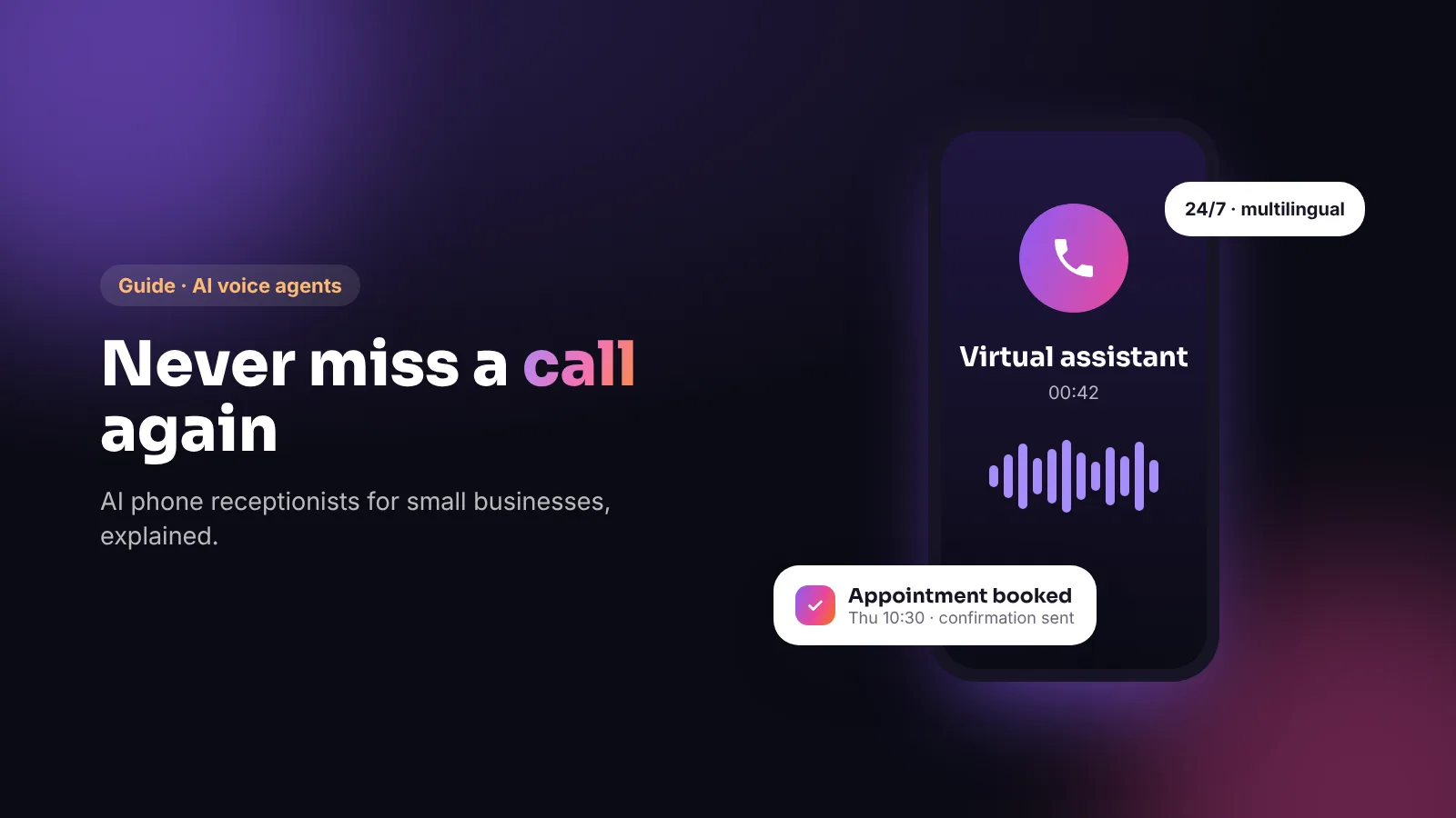 A phone call being answered by an AI voice agent