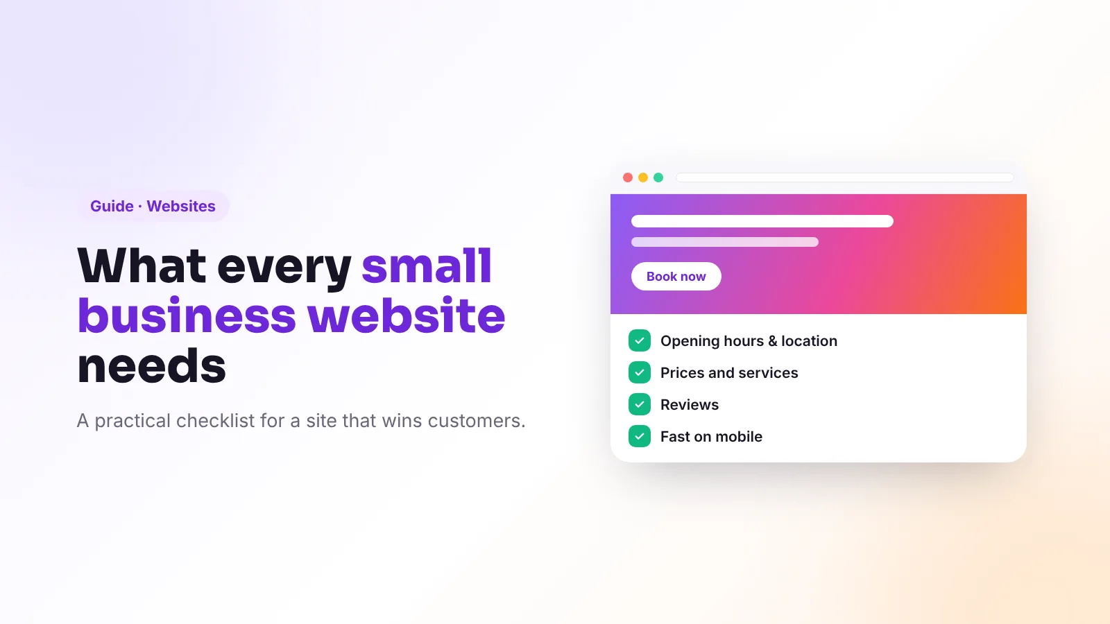 A website with a checklist of essentials